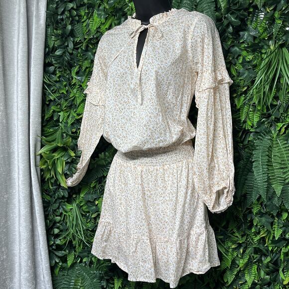 CHARLIE HOLIDAY ANTHROPOLOGIE Dress Women 4 Orange Floral‎ Boho Cottage 2803 - Picture 3 of 11